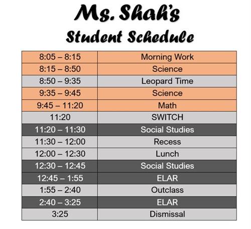 Schedule