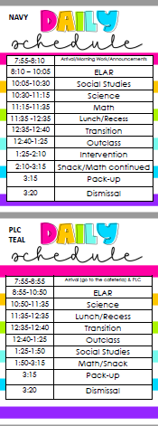 Kinder Schedule