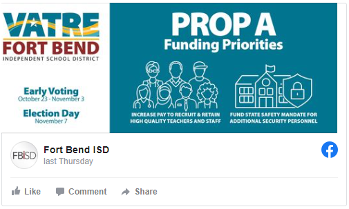 Facebook Post on Prop A Funding Priorities