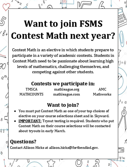 Contest Math Course Selections