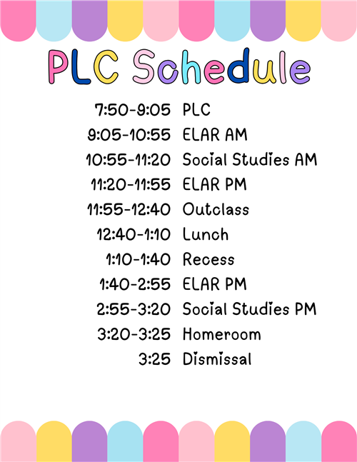 PLC Schedule