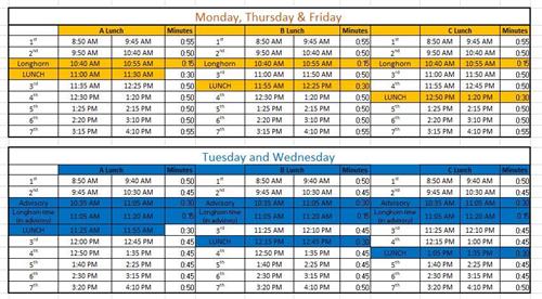 Baines Bell/Lunch Schedule