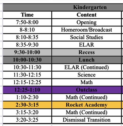 Schedule