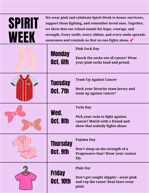 Breast Cancer Awareness Spirit Week