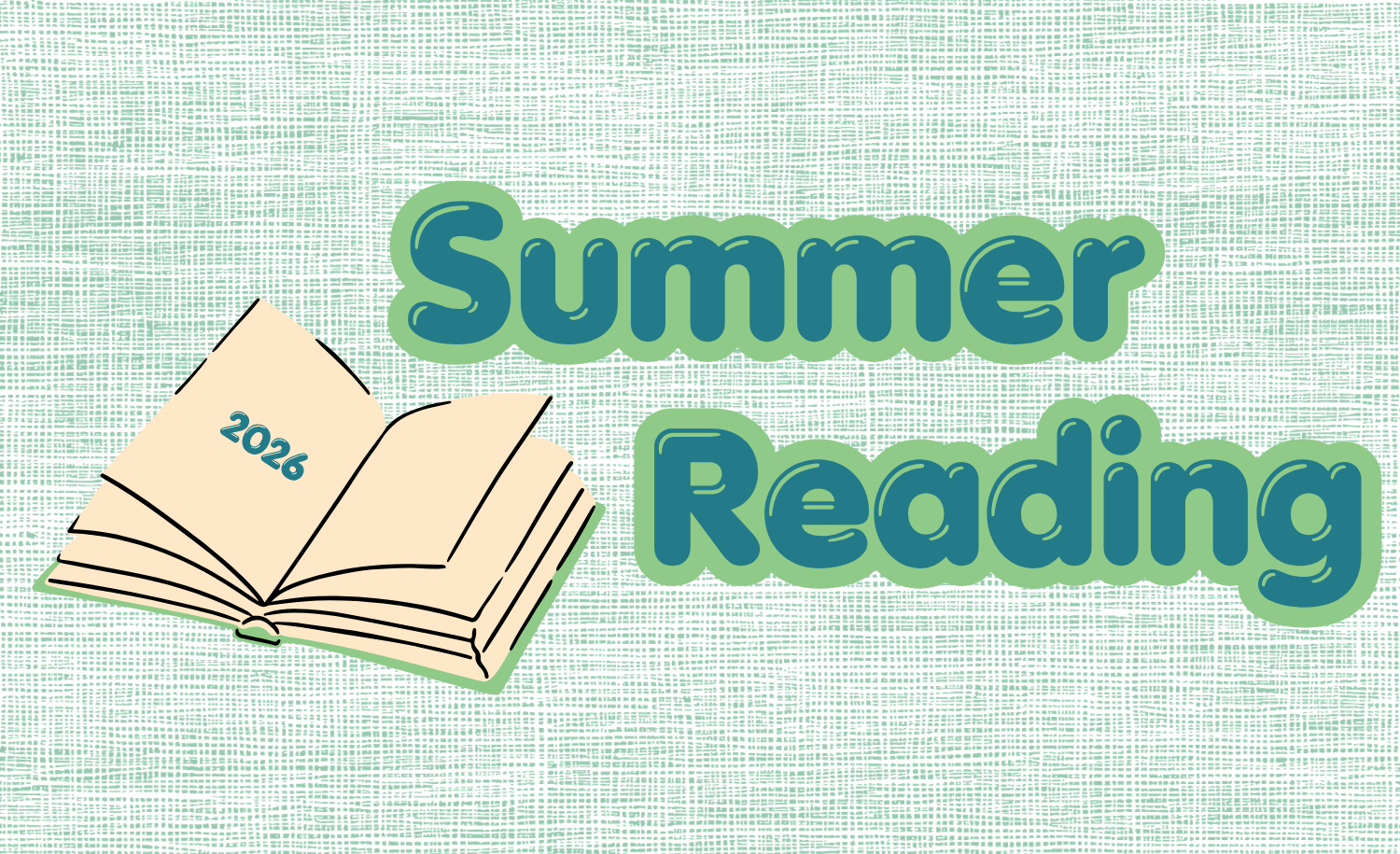  image of books with the text summer reading