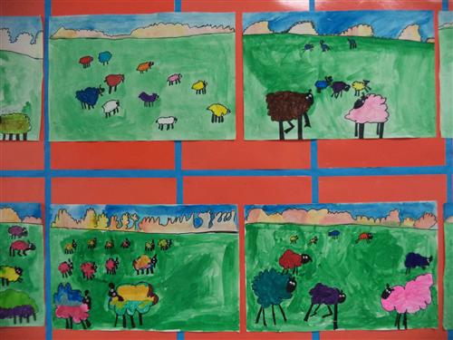 First Grade Colorful Sheep 
