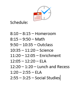 Schedule